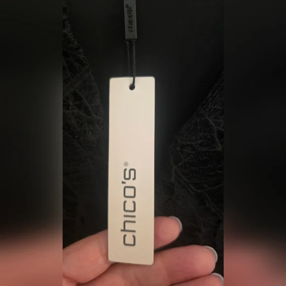 Plus Size - Chico's Black Lace Midi Dress - Picture 3 of 9